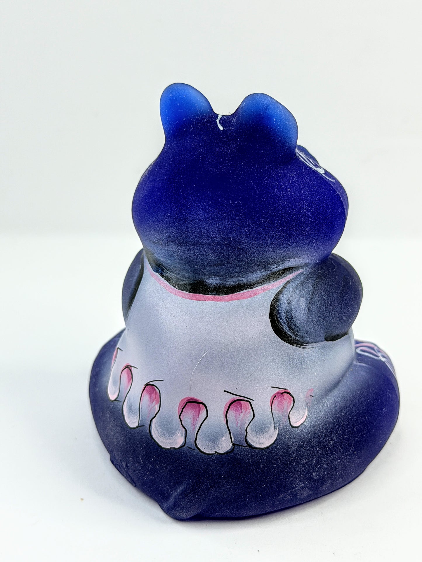 Vintage Fenton Purple Satin Glass Girl Hippo Figurine Signed Limited Edition A916