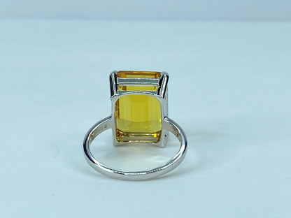 Tiffany & Co. Sterling Silver Sparklers Citrine Ring s8 JR693