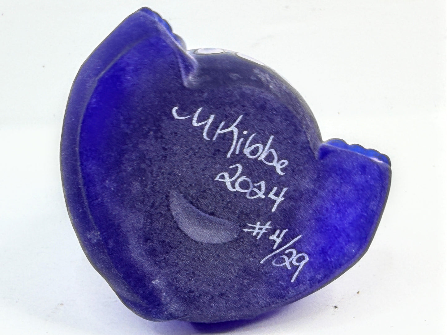 Vintage Fenton Purple Satin Glass Girl Hippo Figurine Signed Limited Edition A916