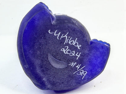 Vintage Fenton Purple Satin Glass Girl Hippo Figurine Signed Limited Edition A916