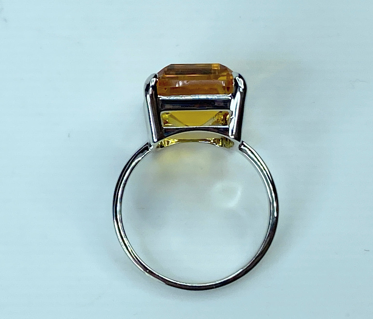 Tiffany & Co. Sterling Silver Sparklers Citrine Ring s8 JR693