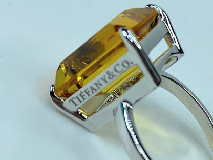 Tiffany & Co. Sterling Silver Sparklers Citrine Ring s8 JR693