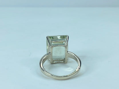 Tiffany & Co. 10 Carat Emerald Cut Prasiolite Silver Cocktail Ring s8 6.5g JR694