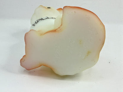 Vintage Fenton Happy Halloween Cat Satin Glass Hand Painted A918