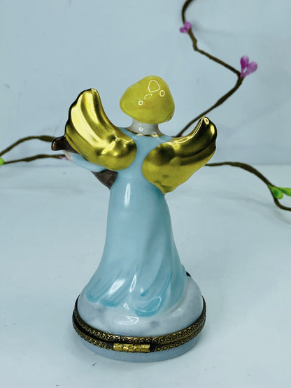 Rare Limoges France Peint Main playing Guitar Lute 3 1/2" A461