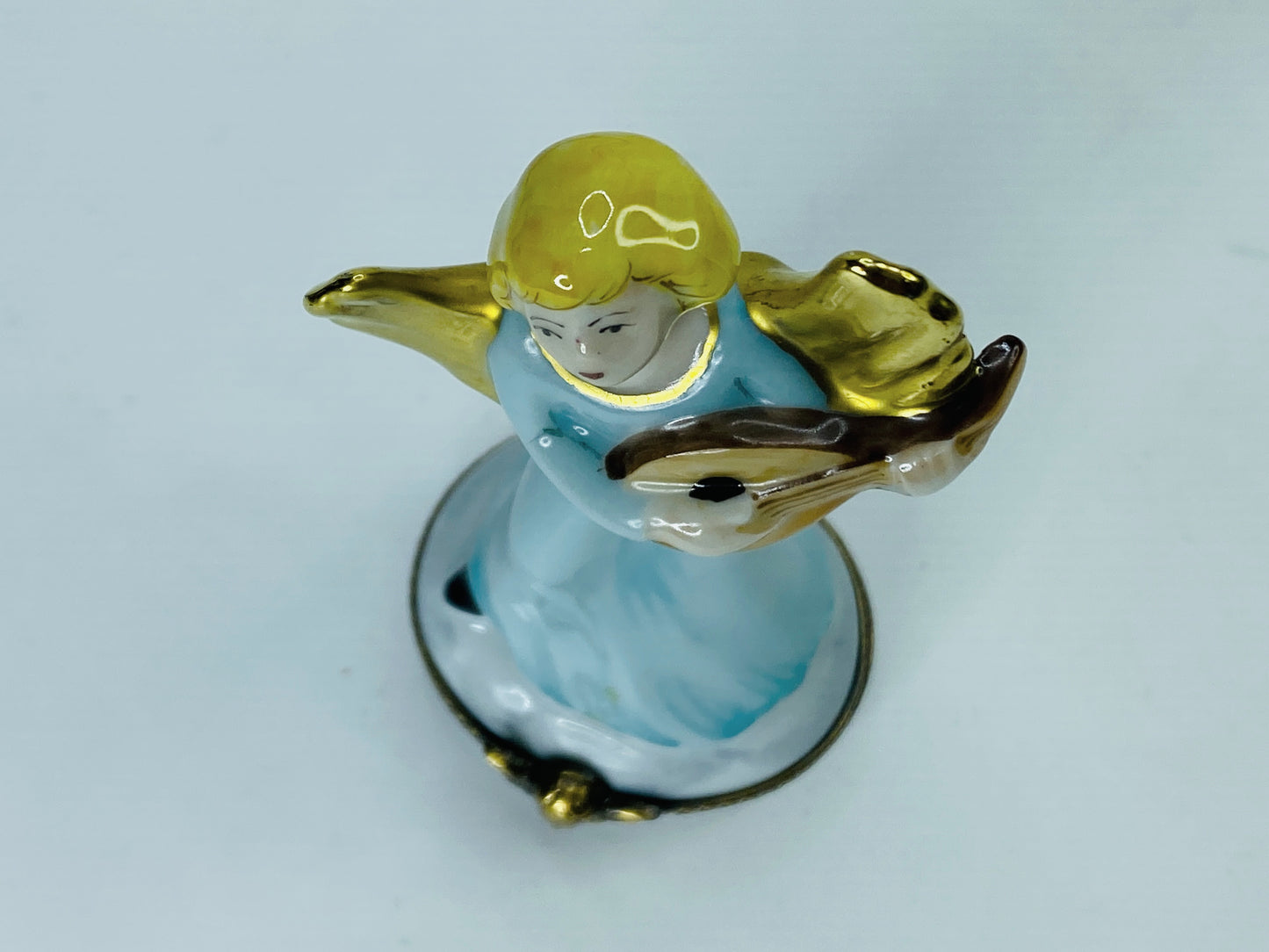 Rare Limoges France Peint Main playing Guitar Lute 3 1/2" A461