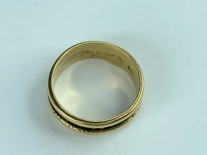 Georgian 18ct Gold & Black Enamel Memorial Ring s8 5.3g JR9962