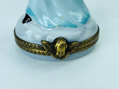 Rare Limoges France Peint Main playing Guitar Lute 3 1/2" A461