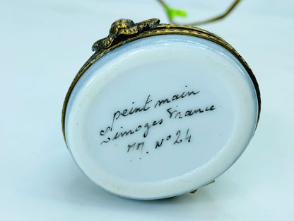 Rare Limoges France Peint Main playing Guitar Lute 3 1/2" A461