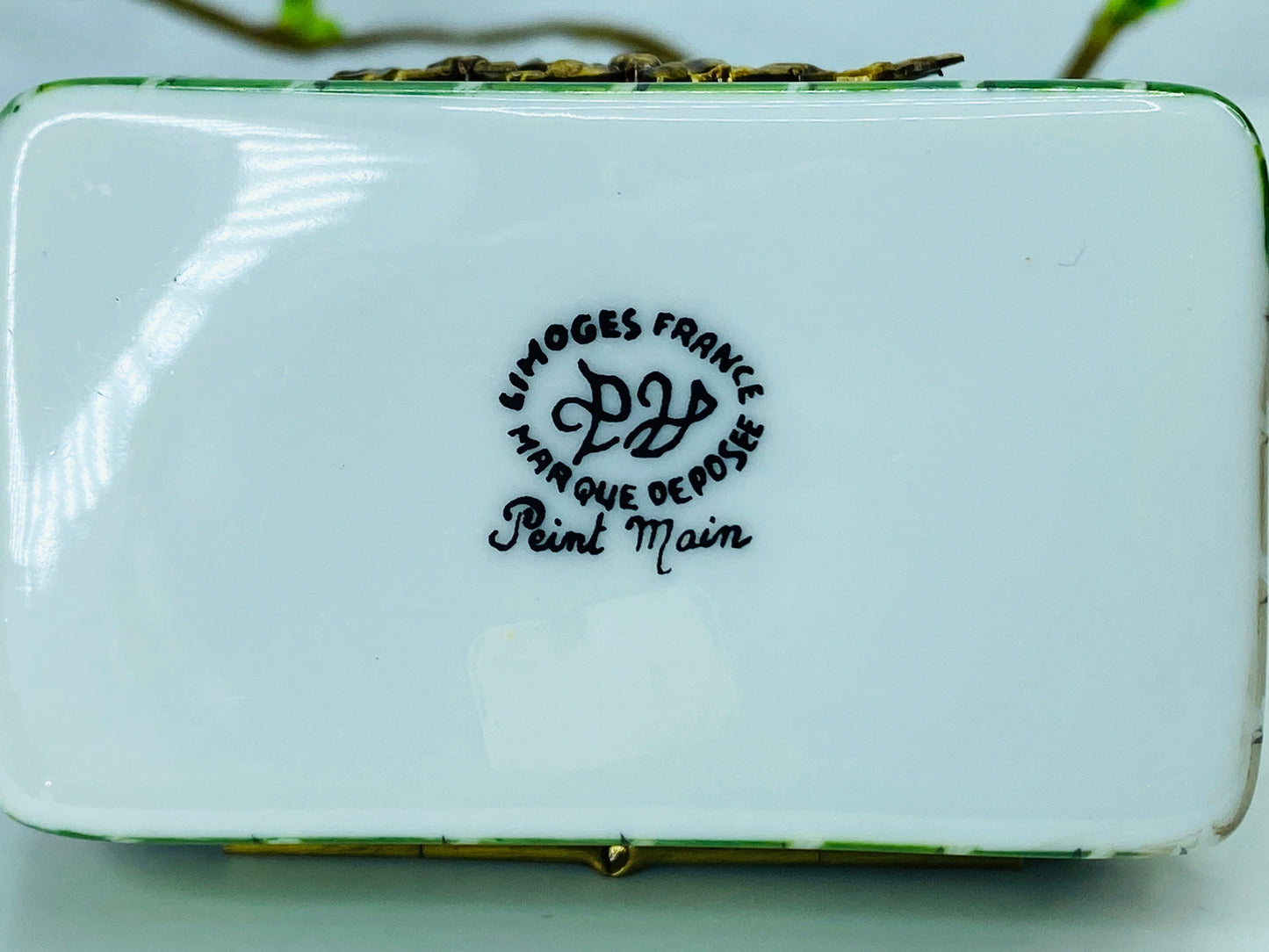 DOG and Dog House ~ Limoges Trinket Box ~ Parry Vielle (PV) 2.5" A462