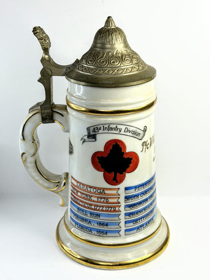 Vintage Military Regimental Beer Stein Pewter Lid Infantry A924