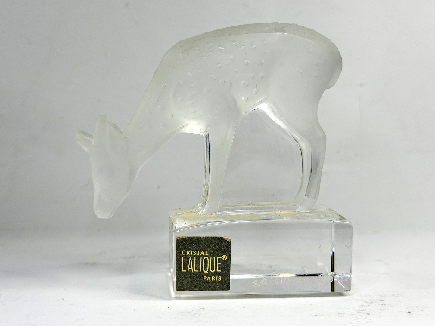 Vintage Lalique Crystal "Daim" Reclining Fawn Figurine A925