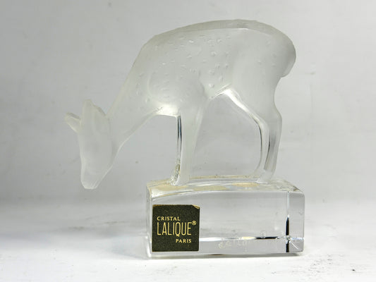 Vintage Lalique Crystal "Daim" Reclining Fawn Figurine A925