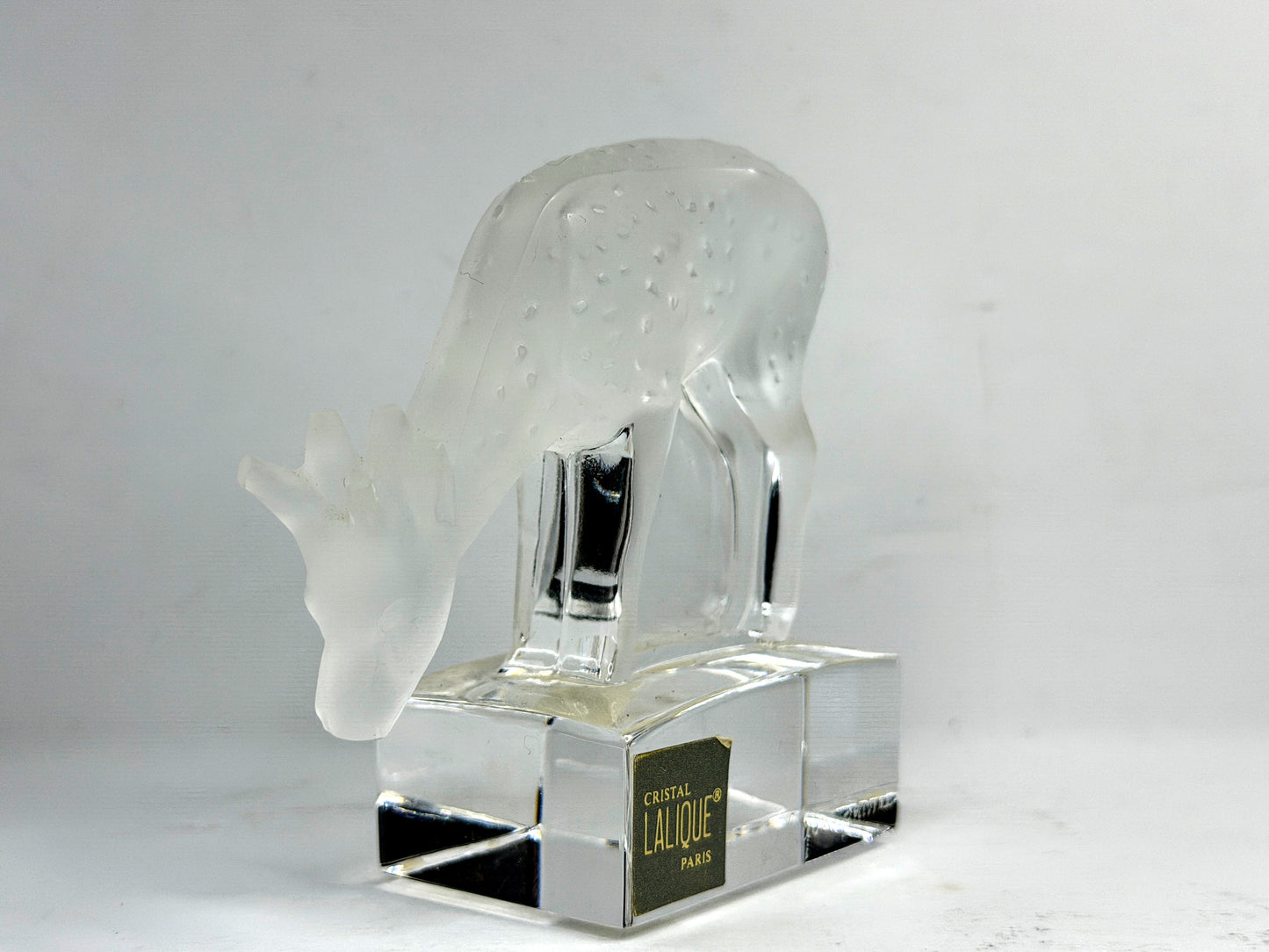 Vintage Lalique Crystal "Daim" Reclining Fawn Figurine A925