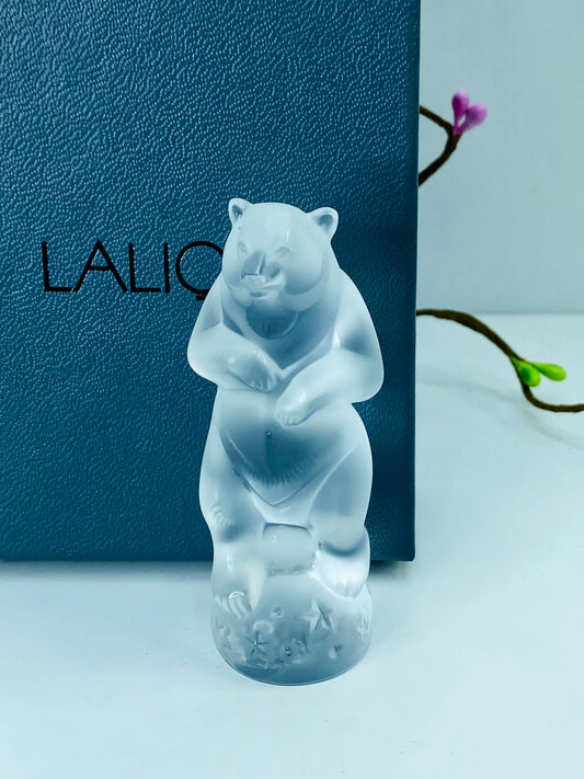 Lalique Crystal Dancing Bear Figurine Mint Condition In Original Box A472