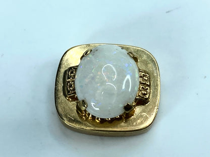 Art Deco 14K 3.25ct Natural oval Opal cabochon sliding charm 5.0 JR9163