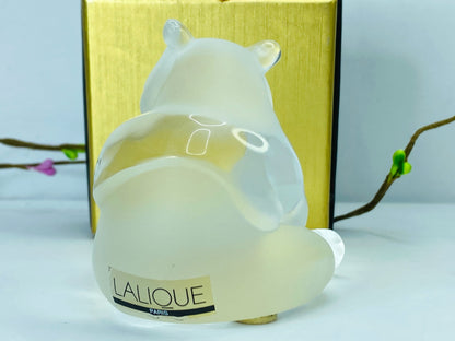 Lalique France Crystal Panda Sculpture Figurine Signed A471