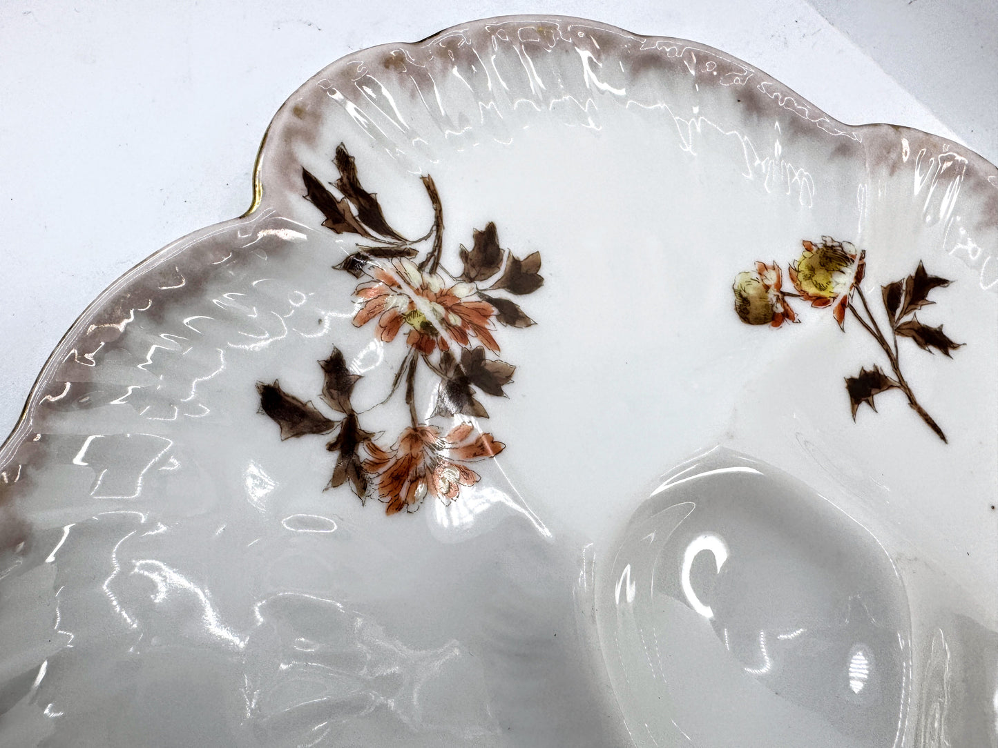 Antique CFH GDM Haviland Limoges Floral Five Well Oyster Plate Vintage A967