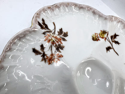 Antique CFH GDM Haviland Limoges Floral Five Well Oyster Plate Vintage A967