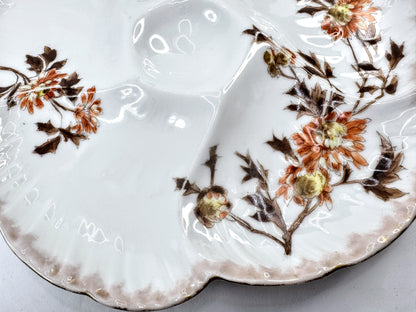 Antique CFH GDM Haviland Limoges Floral Five Well Oyster Plate Vintage A967