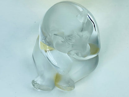 Lalique France Crystal Panda Sculpture Figurine Signed A471