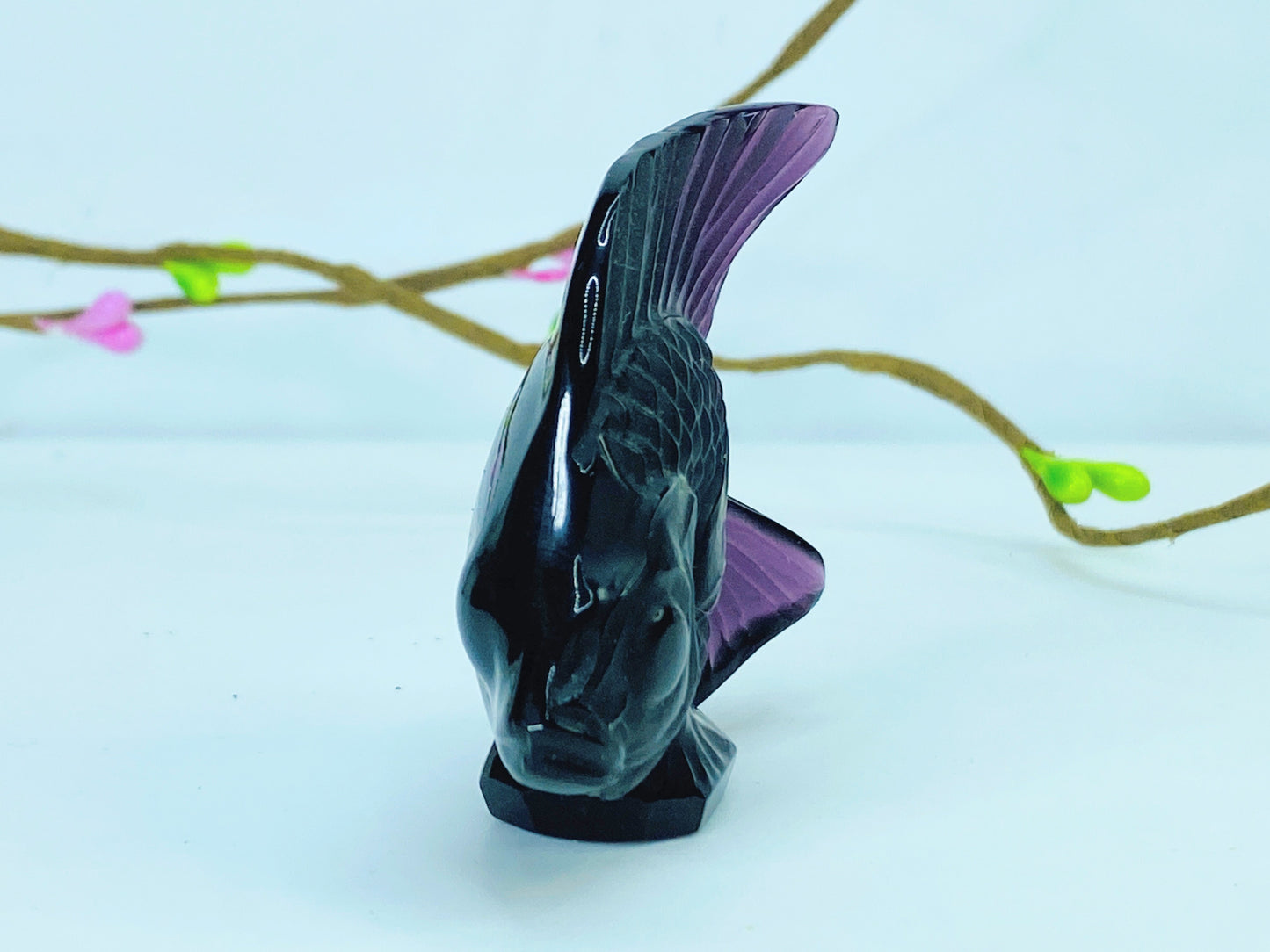 Lalique Crystal Dusk Purple Fish Figurine Signed France 2 3/8 A469