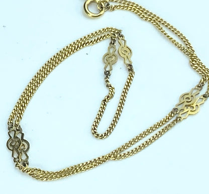 Art Deco 14K yellow gold fancy necklace 2.9g 15.0:" JR9166