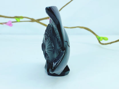 Lalique Crystal Dusk Purple Fish Figurine Signed France 2 3/8 A469