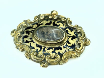 Victorian 15ct Gold Memorial Mourning Brooch hair storage locket brooch JR9969