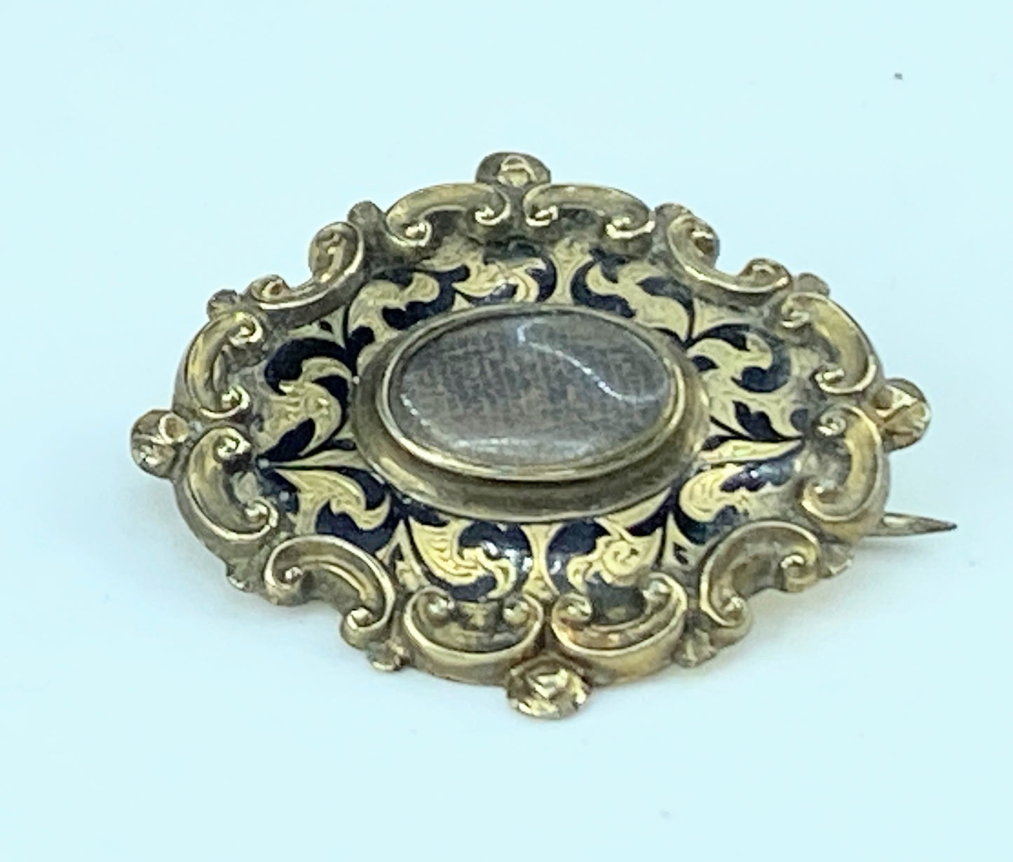 Victorian 15ct Gold Memorial Mourning Brooch hair storage locket brooch JR9969