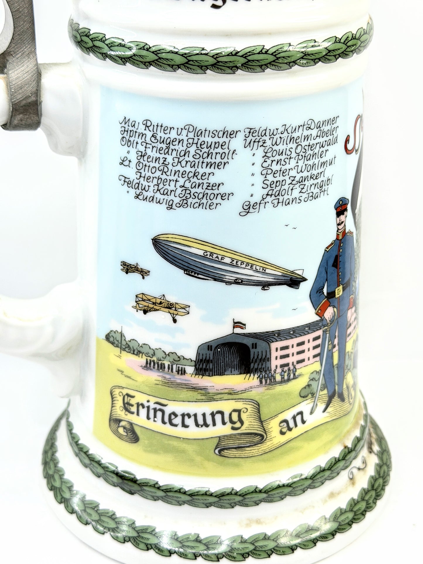 German Post-WWI Regimental Style Beer Stein Munich 1910 Lid A927