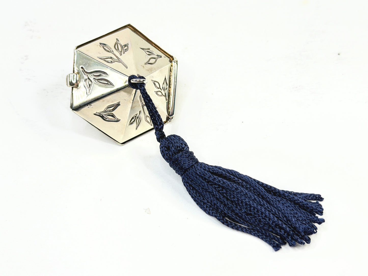 Rare Tiffany & Co Sterling Silver Hex Pill Trinket Box Tassel Italy SS329