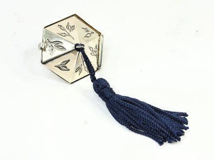 Rare Tiffany & Co Sterling Silver Hex Pill Trinket Box Tassel Italy SS329