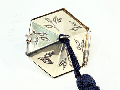 Rare Tiffany & Co Sterling Silver Hex Pill Trinket Box Tassel Italy SS329