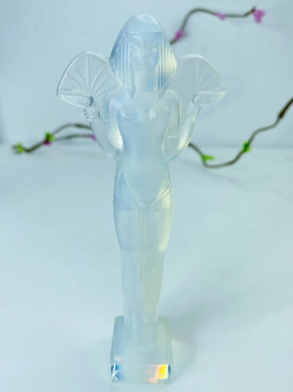 Marius-Ernest Sabino Art Deco Frosted Glass Sculpture 4.75" A466