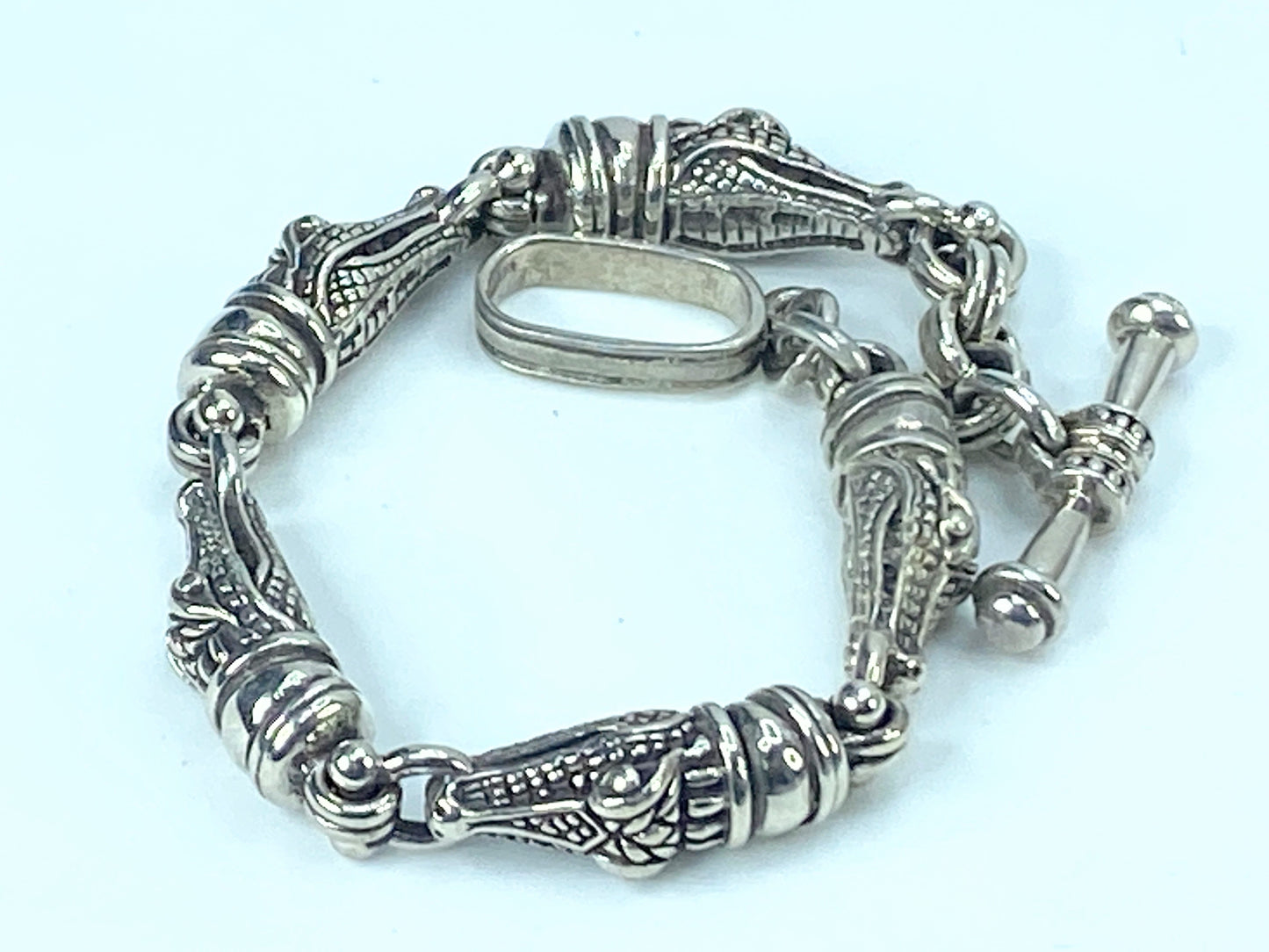 Kieselstein-Cord Sterling Alligator Bracelet 8.28" 61.3gm JR9110