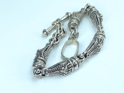 Kieselstein-Cord Sterling Alligator Bracelet 8.28" 61.3gm JR9110