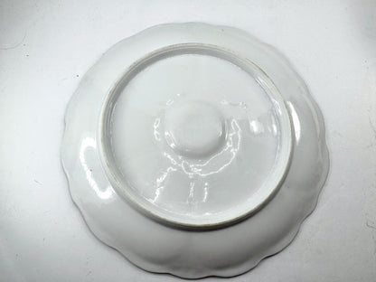 Antique Porcelain Pink Rose Five Well Oyster Plate Lavender Gilt Rim A975