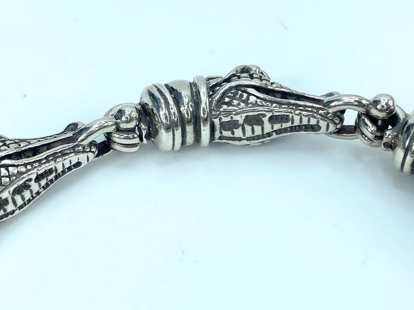 Kieselstein-Cord Sterling Alligator Bracelet 8.28" 61.3gm JR9110