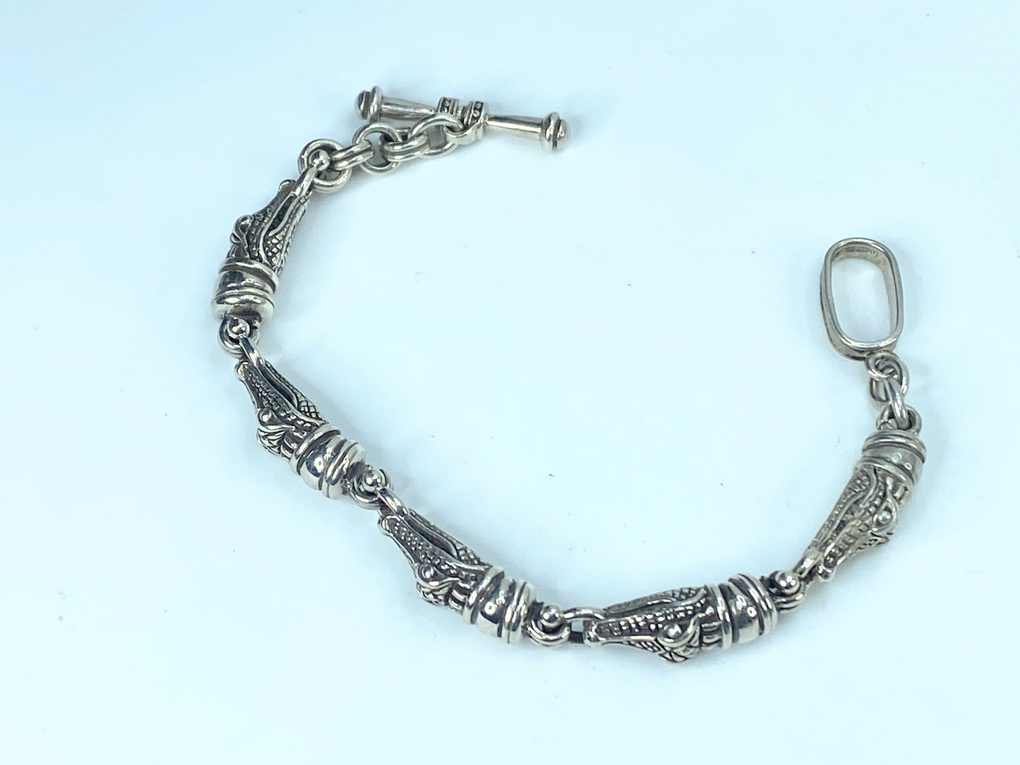 Kieselstein-Cord Sterling Alligator Bracelet 8.28" 61.3gm JR9110