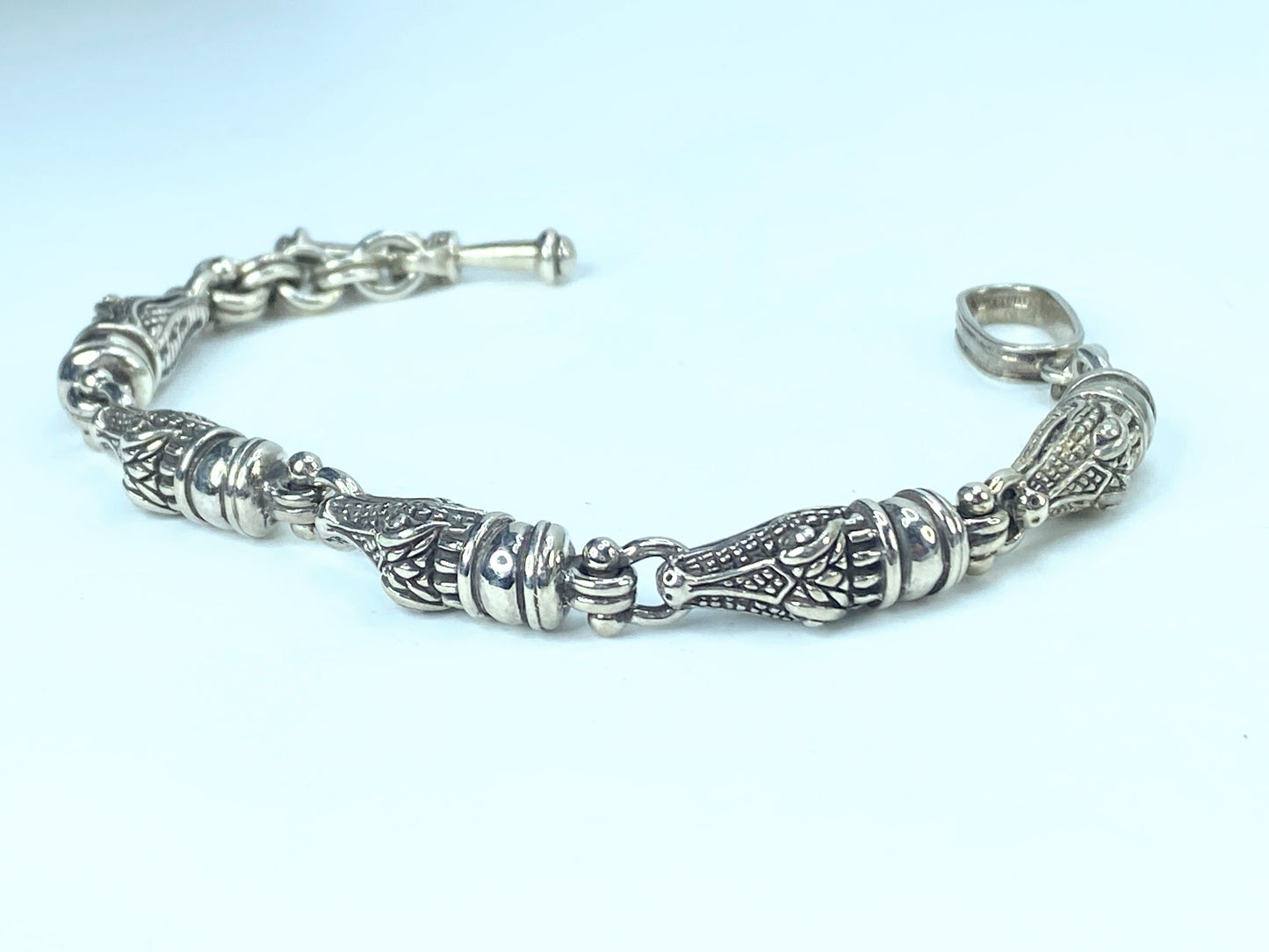 Kieselstein-Cord Sterling Alligator Bracelet 8.28" 61.3gm JR9110