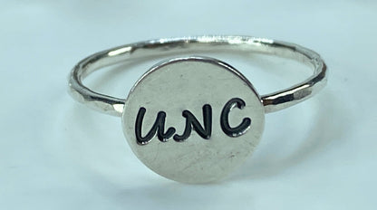 Minimalist Sterling Silver Symbolic Signet ring faceted shank s7 JR848