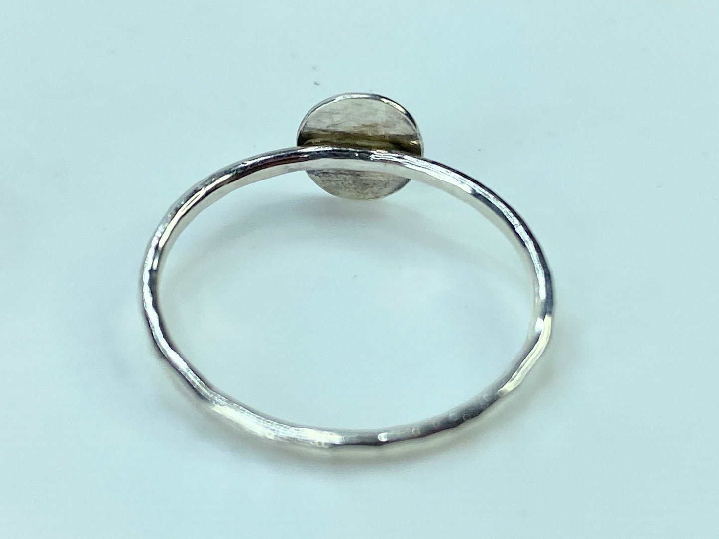 Minimalist Sterling Silver Symbolic Signet ring faceted shank s7 JR848