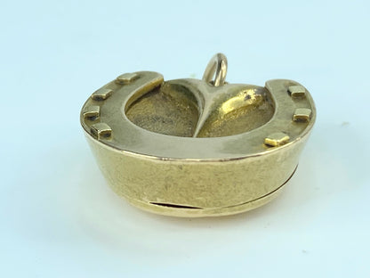 Early 20th century Horseshoe Locket pendant in 15K yellow gold 9.1g JR9974