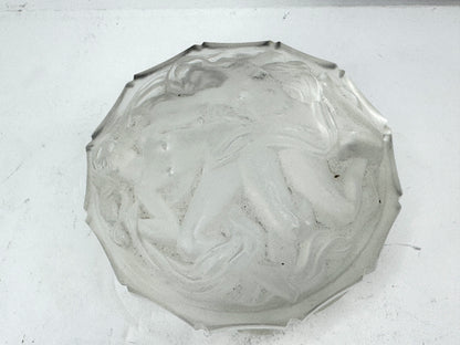 Vintage Lalique Frosted Crystal Nude Figure Covered Trinket Box Mint A980