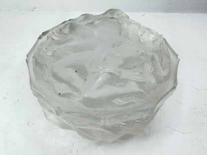 Vintage Lalique Frosted Crystal Nude Figure Covered Trinket Box Mint A980