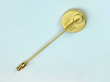 Hermes Vintage Gold Plated Cloud De Selle Mother of Pearl Pin in box GS700