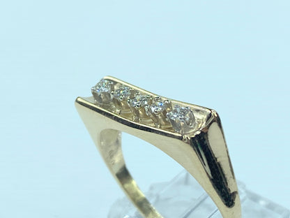 14K yellow gold 0.3ct G/VS2 round brilliant diamond men's ring 4.9g s10 JR9346