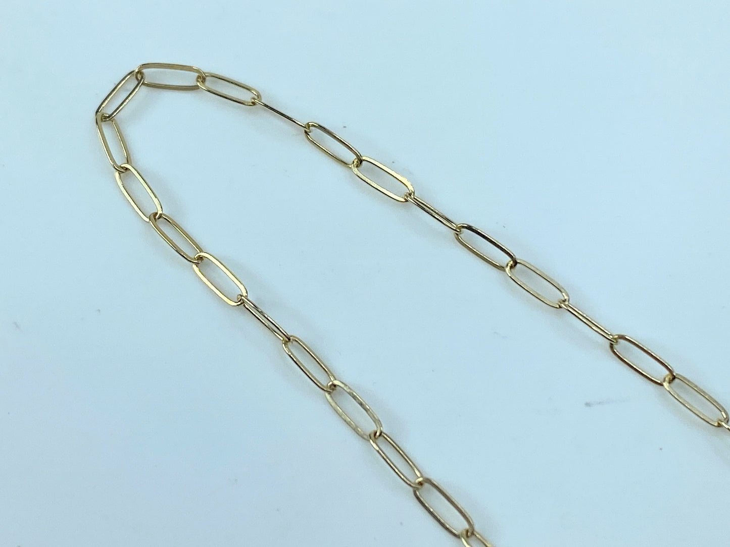 2.0mm Paper clip link 14K yellow gold bracelet 7 1/4" JR9348