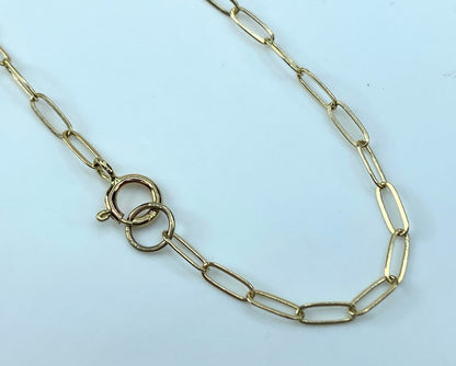 2.0mm Paper clip link 14K yellow gold bracelet 7 1/4" JR9348